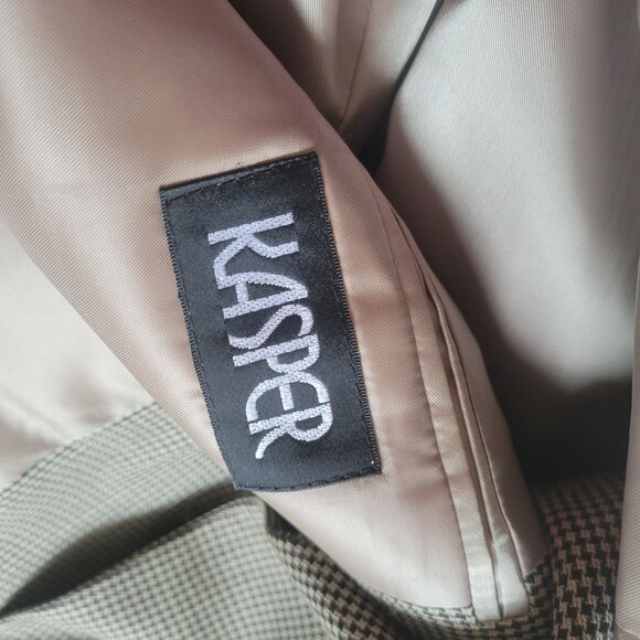 Kasper Mens Houndstooth Blazer Jacket 44L Silk Wool NWT - Picture 10 of 11